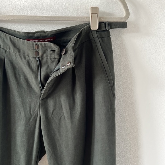 Comptoir des cotonniers dark green casual pant - Picture 4 of 8